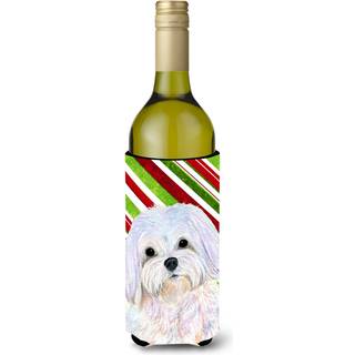 Maltesisk Candy Cane Holiday Jul Vinflaske Beverage Insulator Beverage Insulator Hugger SS4551LITERK