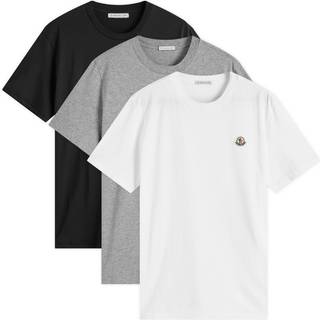 Moncler 3-pack Logo T-Shirt Grey/White/Black