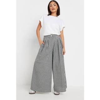 PixieGirl Petite PixieGirl Petite Black Gingham Palazzo 100% Cotton Trousers