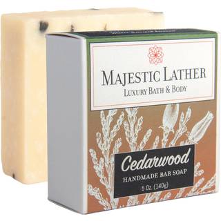 Cedarwood luksushåndlavet bar sæbe til ansigt og krop hud beroligende blid rensende fugtgivende & nærende - sheasmør og naturlige olier. Kold pro