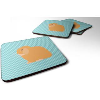 """" Caroline's Treasures Holland Lop Rabbit Blue Check Dekorative Coasters 3.5 """" """" Multicolor """"