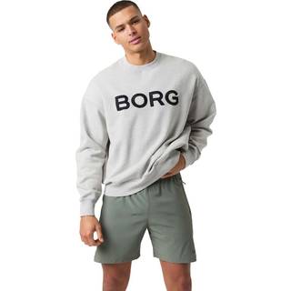 Björn Borg Men's Borg Oversized Logo Sweatshirt Light Grey Melange, XL