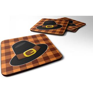 """" Caroline's skatte Thanksgiving Pilgrim Hat Foam Coaster Set på 4 3,5 multicolor """"