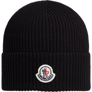 Moncler Ribbed Wool Beanie Black