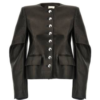 Khaite Darlman leather jacket - black - XXXS