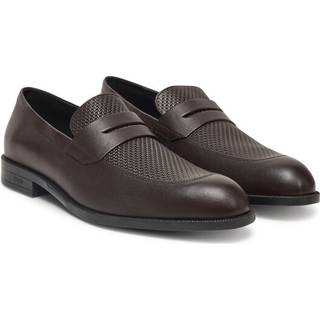 Penny-loafers i printet og glat læder