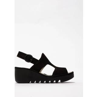 Fly London Baif Ankelstrop Kilehæle Sort SandalerEU 39 (UK 6)