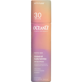 Holdning Oceanly Toned Oil Stick med SPF 30 EWG Verificeret plastfri bredspektret UVA/UVB-beskyttelse med zinkoxid Universal Tint Unscented 1 oun