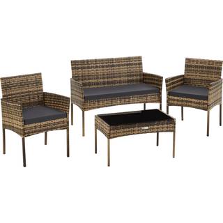 Polyrattan loungesæt Palese til 4 personer - natur