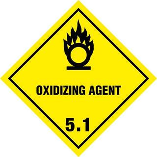 Farlig Gods skilt Oxidizing agent kl. 5.1 fareseddel  Aluminium 300 x 300 mm 132302ARR