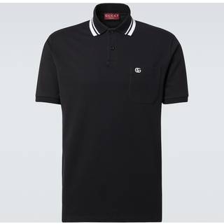 Gucci GG Web cotton-blend polo shirt - black - EU 50