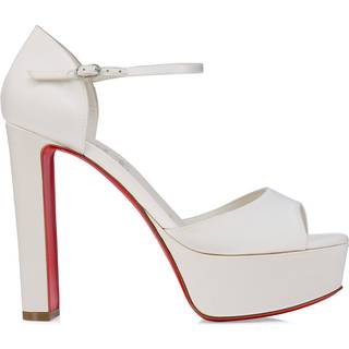 Christian Louboutin Bridal Sandaloo 130 crÃªpe satin platform sandals - white - EU 39.5