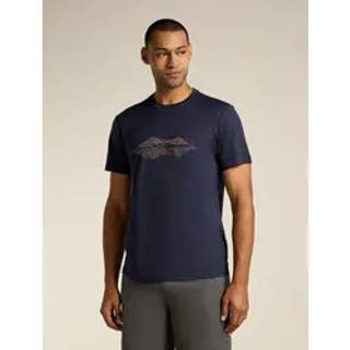 Icebreaker Merino 150 Tech Lite S/S T Pukaki Reflected Merino-shirt Herrer størrelse S farve blå