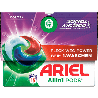 Ariel Pods vaskemiddel til kulørt 15 vaske 3.73 DKK/1 vask/e