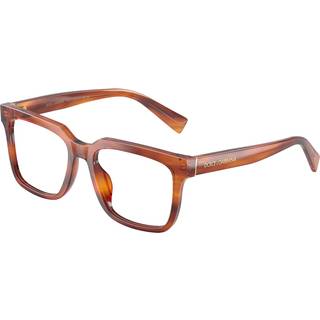 Dolce & Gabbana Mand DG3422 3221 Optiske stel Acetat Brun Transparent Firkantet Normal
