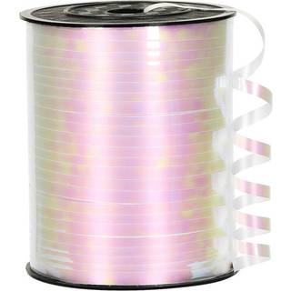 Rainbow White Ribbon 3/16 tommer x 500 meter iriserende hvidt curlingb?nd til gaver Indpakning af f?dselsdagsfest Valentines Decor Bows Crafting