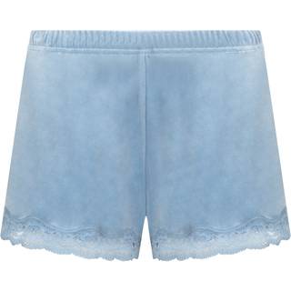 Hunkemöller Short i velour og blonde blå - XL