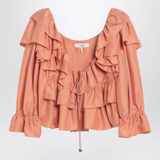 ChloÃ© Ruffled silk blouse - pink - M