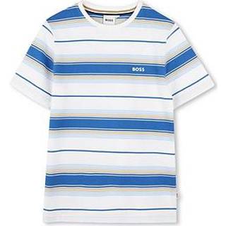BOSS BOSS Blue Striped Short Sleeve Logo T-Shirt
