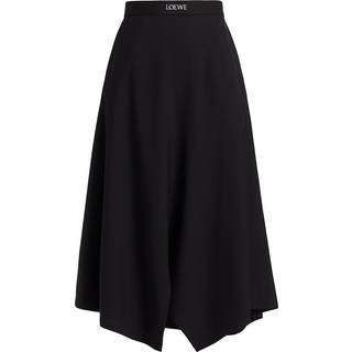 Loewe Asymmetric wool midi skirt - black - S