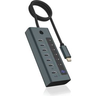 ICY BOX IB-HUB1457-C31 USB hub - 7 ports - Grå