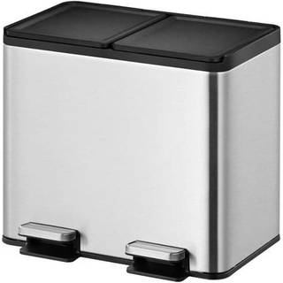 EKO Essential pedalspand 20 liter 2-rums 2x10 liter mat stål