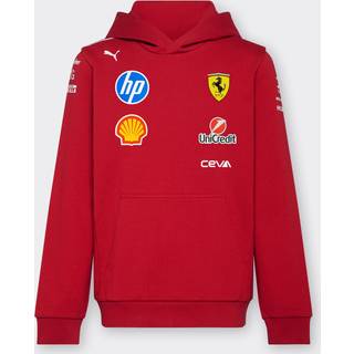 Puma Scuderia Ferrari HP 2025 Team Hoodie Youth, Red, Size 9-10Y, Clothing - Dark Cherry - 9-10Y