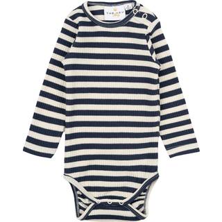 The New Siblings Fro Uni LS Rib Body - Indigo stripe
