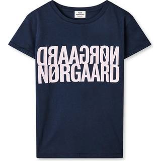 Mads Nørgaard Tuvina T-shirt Parisian Night Med Lyserødt Logo - Str. 10y 140cm