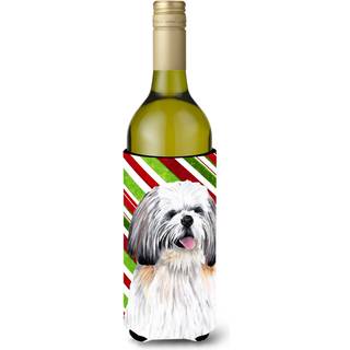 Shih Tzu Candy Cane Holiday Jul Vinflaske Drik Isolator Drik Isolator Hugger