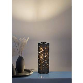 LED-bordlampe Taco, sort, plast, højde 34,5 cm