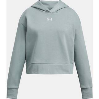 Under Armour Rival Fleece Girls' Crop Hoodie Silica Green / White YMD (137 - 149 cm)