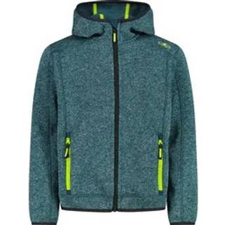 CMP Boy's Jacket Fix Hood Jacquard Knitted Fleecejakke Børn størrelse 116 farve blå/turkis