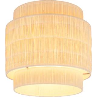 Papper loftlampe, naturfarvet, Ø 30 cm, raffia, E27