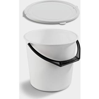 Spand med låg Nordiska Plast, hvid, 10 liter