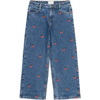 The New Natalia Brede Jeans Medium Blue Denim Med Kirsebær