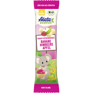 Alete bewusst Økologisk frugt-kornbar banan-hindbær-æble 278.00 DKK/1 kg (25 x 25.0g)