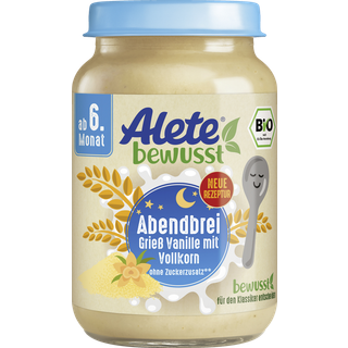 Alete bewusst Økologisk fuldkorn-aftengrød med vanilje 73.42 DKK/1 kg (6 x 190.0g)