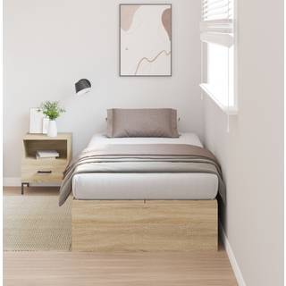 Sengestel Med Opbevaring Sonoma-Eg 75 X 190 Cm Konstrueret Træ