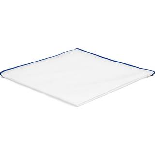 Hvid Lommeklud m. Blå Kant