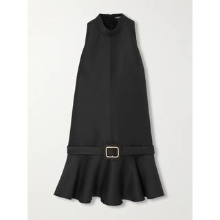 Tom Ford Belted wool and silk crÃªpe minidress - black - M