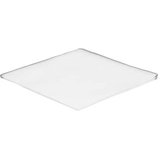 Hvid Lommeklud m. Grå Kanter