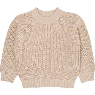 Copenhagen Colors Classic Ribstrikket Bluse Beige 110 cm  Beige  110 cm  kvinde