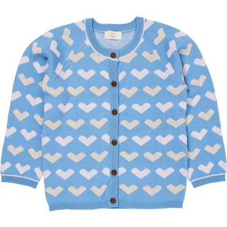 Copenhagen Colors Heart Strikket Cardigan Sky Blue 92 cm  Blå  92 cm  kvinde