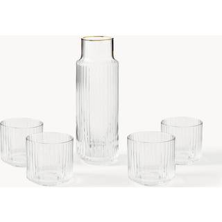 Mundblæst karaffel Aleo med vandglas, 5-sæt