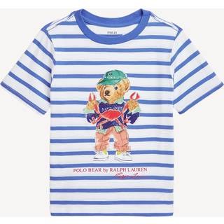 Polo Ralph Lauren Polo Ralph Lauren Blue Boys Polo Bear Striped Cotton Jersey 100% Cotton T-Shirt