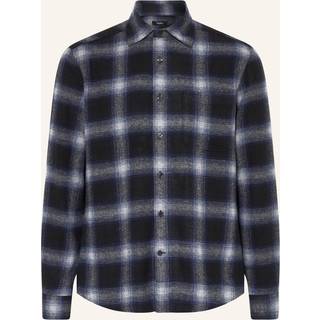 Reiss Reiss Navy Multi Crosby Check Patch Pocket Overshirt With Wool