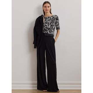 Lauren Ralph Lauren Sort Judy Printed Boatneck Stræk Jersey T-shirtlarge