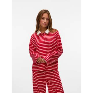 Alma Polo T-shirt, Fiery Red/White, M