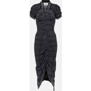 Vivienne Westwood Pulling gathered cotton piquÃ© midi dress - grey - XXS